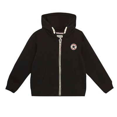 Boys' black fleece zip hoodie